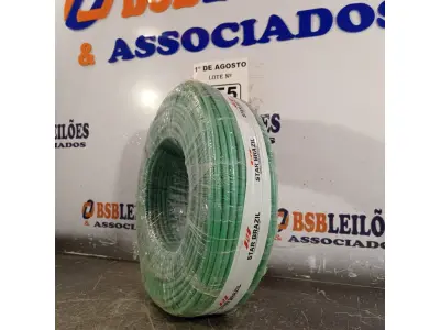 LOTE 055 - 01 ROLO DE CABO FLEXÍVEL 1X10MM NA COR VERDE.100 METROS (NOVO) (NO ESTADO, LEILÃO NÃO TEM GARANTIA E NEM DEVOLUÇÃO, SUJEITO A POSSÍVEIS AVARIAS VISÍVEIS/OCULTAS E/OU AUSÊNCIA DE COMPONENTES).