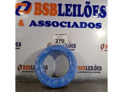 LOTE 270 - 01 ROLO DE CABO FLEXÍVEL 1X4MM NA COR AZUL. 100 METROS (NOVO)(NO ESTADO, LEILÃO NÃO TEM GARANTIA E NEM DEVOLUÇÃO, SUJEITO A POSSÍVEIS AVARIAS VISÍVEIS/OCULTAS E/OU AUSÊNCIA DE COMPONENTES).