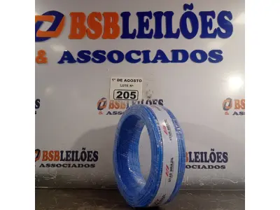 LOTE 205 - 01 ROLO DE CABO FLEXÍVEL 1X2,5MM NA COR AZUL. 100 METROS (NOVO)(NO ESTADO, LEILÃO NÃO TEM GARANTIA E NEM DEVOLUÇÃO, SUJEITO A POSSÍVEIS AVARIAS VISÍVEIS/OCULTAS E/OU AUSÊNCIA DE COMPONENTES).