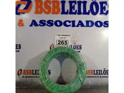 LOTE 265 - 01 ROLO DE CABO FLEXÍVEL 1X4MM NA COR VERDE.100 METROS (NOVO) (NO ESTADO, LEILÃO NÃO TEM GARANTIA E NEM DEVOLUÇÃO, SUJEITO A POSSÍVEIS AVARIAS VISÍVEIS/OCULTAS E/OU AUSÊNCIA DE COMPONENTES).