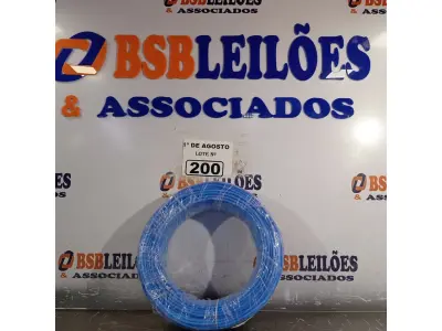 LOTE 200 - 01 ROLO DE CABO FLEXÍVEL 1X4MM NA COR AZUL. 100 METROS (NOVO)(NO ESTADO, LEILÃO NÃO TEM GARANTIA E NEM DEVOLUÇÃO, SUJEITO A POSSÍVEIS AVARIAS VISÍVEIS/OCULTAS E/OU AUSÊNCIA DE COMPONENTES).