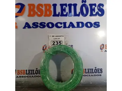 LOTE 235 - 01 ROLO DE CABO FLEXÍVEL 1X4MM NA COR VERDE. 100 METROS (NOVO)(NO ESTADO, LEILÃO NÃO TEM GARANTIA E NEM DEVOLUÇÃO, SUJEITO A POSSÍVEIS AVARIAS VISÍVEIS/OCULTAS E/OU AUSÊNCIA DE COMPONENTES).