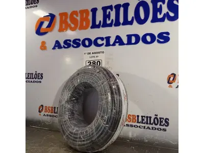 LOTE 280 - 01 ROLO DE CABO FLEXÍVEL 1X10MM NA COR PRETA.100 METROS (NOVO) (NO ESTADO, LEILÃO NÃO TEM GARANTIA E NEM DEVOLUÇÃO, SUJEITO A POSSÍVEIS AVARIAS VISÍVEIS/OCULTAS E/OU AUSÊNCIA DE COMPONENTES).
