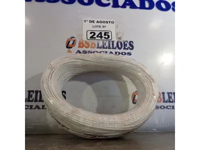 LOTE 245 - 01 ROLO DE CABO FLEXÍVEL 1X2,5MM NA COR BRANCA. 100 METROS (NOVO)(NO ESTADO, LEILÃO NÃO TEM GARANTIA E NEM DEVOLUÇÃO, SUJEITO A POSSÍVEIS AVARIAS VISÍVEIS/OCULTAS E/OU AUSÊNCIA DE COMPONENTES).