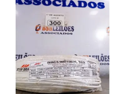 LOTE 300 - 01 ROLO DE CABO FLEXÍVEL 1X4MM NA COR BRANCA.100 METROS (NOVO) (NO ESTADO, LEILÃO NÃO TEM GARANTIA E NEM DEVOLUÇÃO, SUJEITO A POSSÍVEIS AVARIAS VISÍVEIS/OCULTAS E/OU AUSÊNCIA DE COMPONENTES).