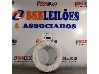 LOTE 190 - 01 ROLO DE CABO FLEXÍVEL 1X4MM NA COR BRANCA.100 METROS (NOVO) (NO ESTADO, LEILÃO NÃO TEM GARANTIA E NEM DEVOLUÇÃO, SUJEITO A POSSÍVEIS AVARIAS VISÍVEIS/OCULTAS E/OU AUSÊNCIA DE COMPONENTES).