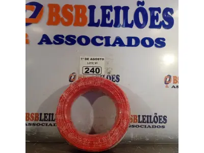 LOTE 240 - 01 ROLO DE CABO FLEXÍVEL 1X4MM NA COR VERMELHA.100 METROS (NOVO) (NO ESTADO, LEILÃO NÃO TEM GARANTIA E NEM DEVOLUÇÃO, SUJEITO A POSSÍVEIS AVARIAS VISÍVEIS/OCULTAS E/OU AUSÊNCIA DE COMPONENTES).