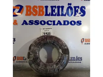 LOTE 250 - 01 ROLO DE CABO FLEXÍVEL 1X10MM NA COR PRETA. 100 METROS (NOVO)(NO ESTADO, LEILÃO NÃO TEM GARANTIA E NEM DEVOLUÇÃO, SUJEITO A POSSÍVEIS AVARIAS VISÍVEIS/OCULTAS E/OU AUSÊNCIA DE COMPONENTES).