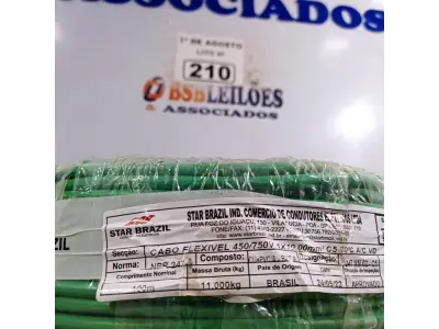 LOTE 210 - 01 ROLO DE CABO FLEXÍVEL 1X10MM NA COR VERDE.100 METROS (NOVO) (NO ESTADO, LEILÃO NÃO TEM GARANTIA E NEM DEVOLUÇÃO, SUJEITO A POSSÍVEIS AVARIAS VISÍVEIS/OCULTAS E/OU AUSÊNCIA DE COMPONENTES).