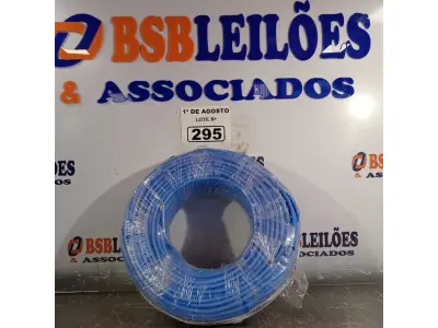 LOTE 295 - 01 ROLO DE CABO FLEXÍVEL 1X10MM NA COR AZUL.100 METROS (NOVO) (NO ESTADO, LEILÃO NÃO TEM GARANTIA E NEM DEVOLUÇÃO, SUJEITO A POSSÍVEIS AVARIAS VISÍVEIS/OCULTAS E/OU AUSÊNCIA DE COMPONENTES).