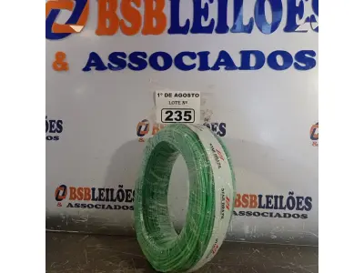LOTE 235 - 01 ROLO DE CABO FLEXÍVEL 1X4MM NA COR VERDE. 100 METROS (NOVO)(NO ESTADO, LEILÃO NÃO TEM GARANTIA E NEM DEVOLUÇÃO, SUJEITO A POSSÍVEIS AVARIAS VISÍVEIS/OCULTAS E/OU AUSÊNCIA DE COMPONENTES).