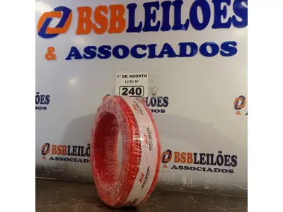 LOTE 240 - 01 ROLO DE CABO FLEXÍVEL 1X4MM NA COR VERMELHA.100 METROS (NOVO) (NO ESTADO, LEILÃO NÃO TEM GARANTIA E NEM DEVOLUÇÃO, SUJEITO A POSSÍVEIS AVARIAS VISÍVEIS/OCULTAS E/OU AUSÊNCIA DE COMPONENTES).