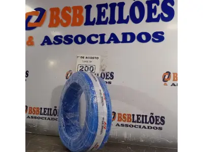 LOTE 200 - 01 ROLO DE CABO FLEXÍVEL 1X4MM NA COR AZUL. 100 METROS (NOVO)(NO ESTADO, LEILÃO NÃO TEM GARANTIA E NEM DEVOLUÇÃO, SUJEITO A POSSÍVEIS AVARIAS VISÍVEIS/OCULTAS E/OU AUSÊNCIA DE COMPONENTES).