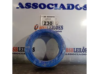 LOTE 230 - 01 ROLO DE CABO FLEXÍVEL 1X2,5MM NA COR AZUL. 100 METROS (NOVO)(NO ESTADO, LEILÃO NÃO TEM GARANTIA E NEM DEVOLUÇÃO, SUJEITO A POSSÍVEIS AVARIAS VISÍVEIS/OCULTAS E/OU AUSÊNCIA DE COMPONENTES).