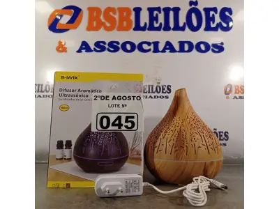LOTE 045 - 01 DIFUSOR AROMÁTICO ULTRASSÓNICO COM CAPACIDADE PARA 400ML. (NOVO) (NO ESTADO) ATENÇÃO! FAZER A VISITAÇÃO ANTES DE ARREMATAR, NÃO SABEMOS SE FUNCIONA. LEILÃO NÃO TEM GARANTIA E NEM DEVOLUÇÃO, SUJEITO A POSSÍVEIS AVARIAS VISÍVEIS/OCULTAS E/OU AUSÊNCIA DE COMPONENTES.