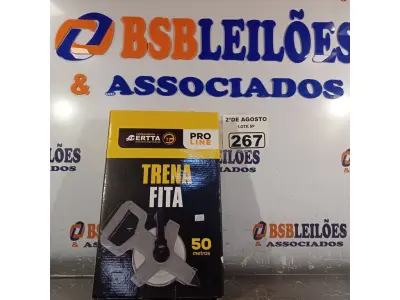 LOTE 267 - 01 TRENA DE FITA DE 50 METROS. (NOVO) (NO ESTADO) ATENÇÃO! FAZER A VISITAÇÃO ANTES DE ARREMATAR, NÃO SABEMOS SE FUNCIONA. LEILÃO NÃO TEM GARANTIA E NEM DEVOLUÇÃO, SUJEITO A POSSÍVEIS AVARIAS VISÍVEIS/OCULTAS E/OU AUSÊNCIA DE COMPONENTES.