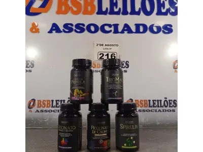LOTE 216 - 01 LOTE COM 05 SUPLEMENTOS BIOKLEIN. (NOVO) (NO ESTADO) ATENÇÃO! FAZER A VISITAÇÃO ANTES DE ARREMATAR, NÃO SABEMOS SE FUNCIONA. LEILÃO NÃO TEM GARANTIA E NEM DEVOLUÇÃO, SUJEITO A POSSÍVEIS AVARIAS VISÍVEIS/OCULTAS E/OU AUSÊNCIA DE COMPONENTES.