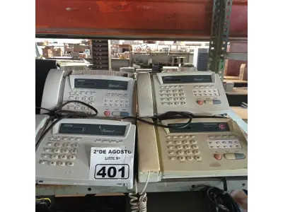 LOTE 401 - 01 LOTE COM VÁRIOS APARELHOS DE FAX MARCAS E MODELOS DIVERSOS. (NO ESTADO) ATENÇÃO! FAZER A VISITAÇÃO ANTES DE ARREMATAR, NÃO SABEMOS SE FUNCIONA. LEILÃO NÃO TEM GARANTIA E NEM DEVOLUÇÃO, SUJEITO A POSSÍVEIS AVARIAS VISÍVEIS/OCULTAS E/OU AUSÊNCIA DE COMPONENTES.