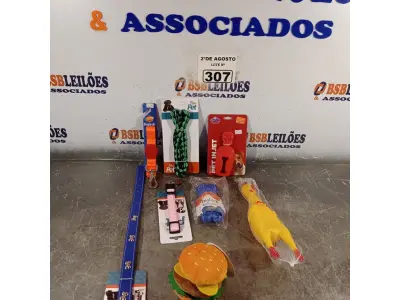 LOTE 307 - 01 LOTE COM VÁRIOS BRINQUEDOS PARA PET. (NOVO) (NO ESTADO) ATENÇÃO! FAZER A VISITAÇÃO ANTES DE ARREMATAR, NÃO SABEMOS SE FUNCIONA. LEILÃO NÃO TEM GARANTIA E NEM DEVOLUÇÃO, SUJEITO A POSSÍVEIS AVARIAS VISÍVEIS/OCULTAS E/OU AUSÊNCIA DE COMPONENTES.