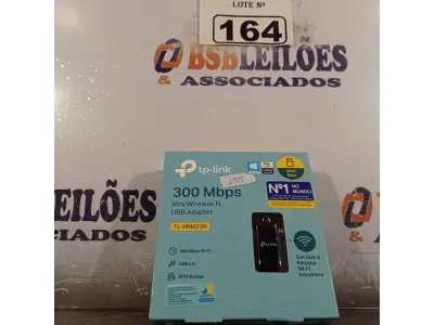 LOTE 164 - 01 TPLINK 300MBPS. (NOVO) (NO ESTADO) ATENÇÃO! FAZER A VISITAÇÃO ANTES DE ARREMATAR, NÃO SABEMOS SE FUNCIONA. LEILÃO NÃO TEM GARANTIA E NEM DEVOLUÇÃO, SUJEITO A POSSÍVEIS AVARIAS VISÍVEIS/OCULTAS E/OU AUSÊNCIA DE COMPONENTES.