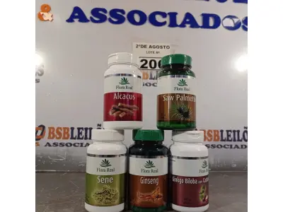 LOTE 206 - 05 SUPLEMENTOS FLORA REAL. (NOVO) (NO ESTADO) ATENÇÃO! FAZER A VISITAÇÃO ANTES DE ARREMATAR, NÃO SABEMOS SE FUNCIONA. LEILÃO NÃO TEM GARANTIA E NEM DEVOLUÇÃO, SUJEITO A POSSÍVEIS AVARIAS VISÍVEIS/OCULTAS E/OU AUSÊNCIA DE COMPONENTES.