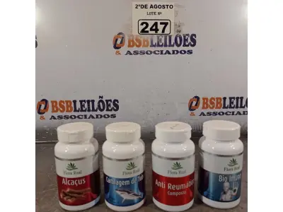 LOTE 247 - 04 SUPLEMENTOS FLORA REAL. (NOVO) (NO ESTADO) ATENÇÃO! FAZER A VISITAÇÃO ANTES DE ARREMATAR, NÃO SABEMOS SE FUNCIONA. LEILÃO NÃO TEM GARANTIA E NEM DEVOLUÇÃO, SUJEITO A POSSÍVEIS AVARIAS VISÍVEIS/OCULTAS E/OU AUSÊNCIA DE COMPONENTES.