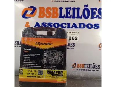 LOTE 262 - 01 MALETA DE FERRAMENTAS 129 PEÇAS E 01 JOGO DE SOQUETES SEXTAVADOS. BITS E CATRACA 41 PEÇAS. (NOVO) (NO ESTADO) ATENÇÃO! FAZER A VISITAÇÃO ANTES DE ARREMATAR, NÃO SABEMOS SE FUNCIONA. LEILÃO NÃO TEM GARANTIA E NEM DEVOLUÇÃO, SUJEITO A POSSÍVEIS AVARIAS VISÍVEIS/OCULTAS E/OU AUSÊNCIA DE COMPONENTES.