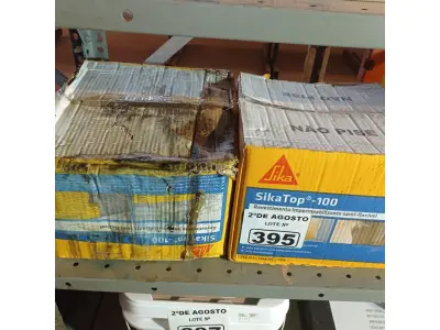LOTE 395 - 02 CAIXAS SIKA TOP 100, REVESTIMENTO IMPERMEABILIZANTE SEMIFLEXÍVEL. (NO ESTADO) ATENÇÃO! FAZER A VISITAÇÃO ANTES DE ARREMATAR, NÃO SABEMOS SE FUNCIONA. LEILÃO NÃO TEM GARANTIA E NEM DEVOLUÇÃO, SUJEITO A POSSÍVEIS AVARIAS VISÍVEIS/OCULTAS E/OU AUSÊNCIA DE COMPONENTES.