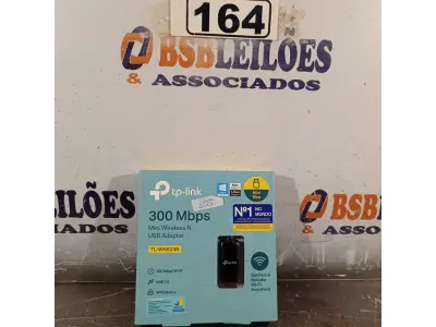LOTE 164 - 01 TPLINK 300MBPS. (NOVO) (NO ESTADO) ATENÇÃO! FAZER A VISITAÇÃO ANTES DE ARREMATAR, NÃO SABEMOS SE FUNCIONA. LEILÃO NÃO TEM GARANTIA E NEM DEVOLUÇÃO, SUJEITO A POSSÍVEIS AVARIAS VISÍVEIS/OCULTAS E/OU AUSÊNCIA DE COMPONENTES.