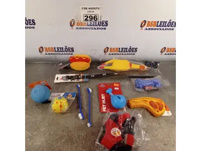 LOTE 296 - 01 LOTE COM VÁRIOS BRINQUEDOS PARA PET. (NOVO) (NO ESTADO) ATENÇÃO! FAZER A VISITAÇÃO ANTES DE ARREMATAR, NÃO SABEMOS SE FUNCIONA. LEILÃO NÃO TEM GARANTIA E NEM DEVOLUÇÃO, SUJEITO A POSSÍVEIS AVARIAS VISÍVEIS/OCULTAS E/OU AUSÊNCIA DE COMPONENTES.