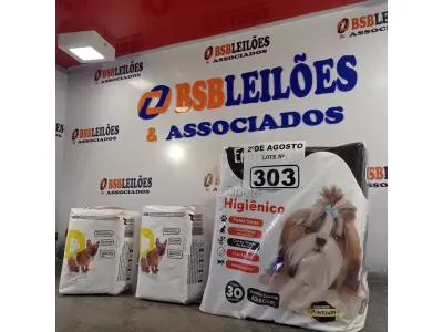 LOTE 303 - 01 TAPETE HIGIÊNICO PARA PET COM 30 UNIDADES E 02 PACOTES DE ABSORVENTES TAMANHO GG COM 06 UNIDADES CADA PACOTE. (NOVO) (NO ESTADO) ATENÇÃO! FAZER A VISITAÇÃO ANTES DE ARREMATAR, NÃO SABEMOS SE FUNCIONA. LEILÃO NÃO TEM GARANTIA E NEM DEVOLUÇÃO, SUJEITO A POSSÍVEIS AVARIAS VISÍVEIS/OCULTAS E/OU AUSÊNCIA DE COMPONENTES.