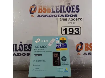 LOTE 193 - 01 TPLINK AC1300. (NOVO) (NO ESTADO) ATENÇÃO! FAZER A VISITAÇÃO ANTES DE ARREMATAR, NÃO SABEMOS SE FUNCIONA. LEILÃO NÃO TEM GARANTIA E NEM DEVOLUÇÃO, SUJEITO A POSSÍVEIS AVARIAS VISÍVEIS/OCULTAS E/OU AUSÊNCIA DE COMPONENTES.