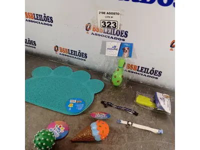 LOTE 323 - 01 LOTE COM VÁRIOS BRINQUEDOS PARA PET. (NOVO) (NO ESTADO) ATENÇÃO! FAZER A VISITAÇÃO ANTES DE ARREMATAR, NÃO SABEMOS SE FUNCIONA. LEILÃO NÃO TEM GARANTIA E NEM DEVOLUÇÃO, SUJEITO A POSSÍVEIS AVARIAS VISÍVEIS/OCULTAS E/OU AUSÊNCIA DE COMPONENTES.