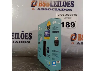 LOTE 189 - 01 TPLINK AC1300. (NOVO) (NO ESTADO) ATENÇÃO! FAZER A VISITAÇÃO ANTES DE ARREMATAR, NÃO SABEMOS SE FUNCIONA. LEILÃO NÃO TEM GARANTIA E NEM DEVOLUÇÃO, SUJEITO A POSSÍVEIS AVARIAS VISÍVEIS/OCULTAS E/OU AUSÊNCIA DE COMPONENTES.