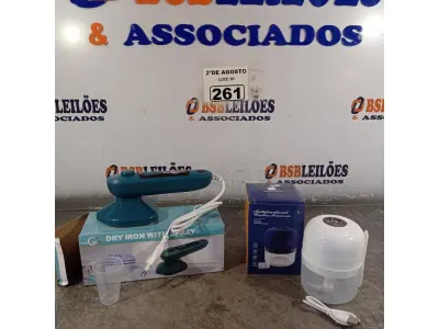 LOTE 261 - 01 MINI FERRO DE PASSAR A VAPOR E 01 01 PROCESSADOR MULTIFUNCIONAL WIRELESS. (NOVO) (NO ESTADO) ATENÇÃO! FAZER A VISITAÇÃO ANTES DE ARREMATAR, NÃO SABEMOS SE FUNCIONA. LEILÃO NÃO TEM GARANTIA E NEM DEVOLUÇÃO, SUJEITO A POSSÍVEIS AVARIAS VISÍVEIS/OCULTAS E/OU AUSÊNCIA DE COMPONENTES.