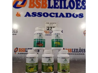 LOTE 273 - 05 SUPLEMENTOS FLORA REAL. (NOVO) (NO ESTADO) ATENÇÃO! FAZER A VISITAÇÃO ANTES DE ARREMATAR, NÃO SABEMOS SE FUNCIONA. LEILÃO NÃO TEM GARANTIA E NEM DEVOLUÇÃO, SUJEITO A POSSÍVEIS AVARIAS VISÍVEIS/OCULTAS E/OU AUSÊNCIA DE COMPONENTES.