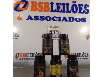 LOTE 211 - 01 LOTE COM 05 SUPLEMENTOS BIOKLEIN. (NOVO) (NO ESTADO) ATENÇÃO! FAZER A VISITAÇÃO ANTES DE ARREMATAR, NÃO SABEMOS SE FUNCIONA. LEILÃO NÃO TEM GARANTIA E NEM DEVOLUÇÃO, SUJEITO A POSSÍVEIS AVARIAS VISÍVEIS/OCULTAS E/OU AUSÊNCIA DE COMPONENTES.