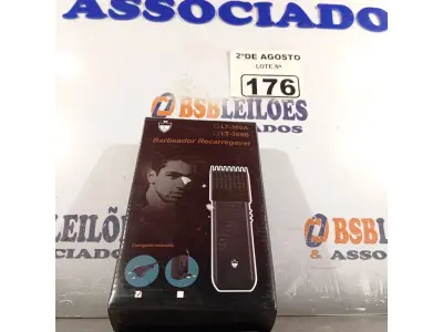 LOTE 176 - 01 BARBEADOR RECARREGÁVEL. (NOVO) (NO ESTADO) ATENÇÃO! FAZER A VISITAÇÃO ANTES DE ARREMATAR, NÃO SABEMOS SE FUNCIONA. LEILÃO NÃO TEM GARANTIA E NEM DEVOLUÇÃO, SUJEITO A POSSÍVEIS AVARIAS VISÍVEIS/OCULTAS E/OU AUSÊNCIA DE COMPONENTES.