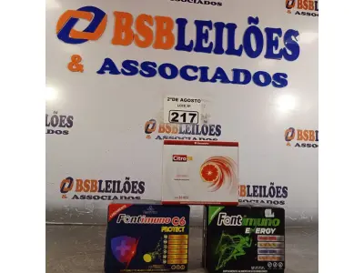 LOTE 217 - 01 FONTIMUNO C6 PROTECT, 01 FONTIMUNO ENERGY E 01 SUPLEMENTO ALIMENTAR DE LARANJA COM VITAMINA C. (NOVO) (NO ESTADO) ATENÇÃO! FAZER A VISITAÇÃO ANTES DE ARREMATAR, NÃO SABEMOS SE FUNCIONA. LEILÃO NÃO TEM GARANTIA E NEM DEVOLUÇÃO, SUJEITO A POSSÍVEIS AVARIAS VISÍVEIS/OCULTAS E/OU AUSÊNCIA DE COMPONENTES.