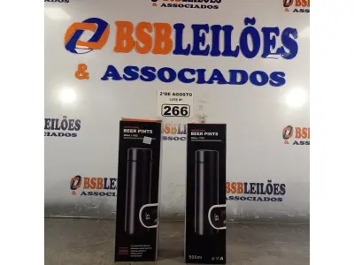 LOTE 266 - 02 GARRAFAS TÉRMICAS DIGITAL. (NOVO) (NO ESTADO) ATENÇÃO! FAZER A VISITAÇÃO ANTES DE ARREMATAR, NÃO SABEMOS SE FUNCIONA. LEILÃO NÃO TEM GARANTIA E NEM DEVOLUÇÃO, SUJEITO A POSSÍVEIS AVARIAS VISÍVEIS/OCULTAS E/OU AUSÊNCIA DE COMPONENTES.