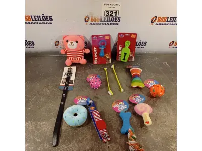 LOTE 321 - 01 LOTE COM VÁRIOS BRINQUEDOS PARA PET. (NOVO) (NO ESTADO) ATENÇÃO! FAZER A VISITAÇÃO ANTES DE ARREMATAR, NÃO SABEMOS SE FUNCIONA. LEILÃO NÃO TEM GARANTIA E NEM DEVOLUÇÃO, SUJEITO A POSSÍVEIS AVARIAS VISÍVEIS/OCULTAS E/OU AUSÊNCIA DE COMPONENTES.