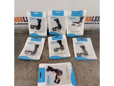 LOTE 144 - 08 DOC FLEX CONECTOR DE CARGA USB 7G BRANCO. (NOVO) (NO ESTADO) ATENÇÃO! FAZER A VISITAÇÃO ANTES DE ARREMATAR, NÃO SABEMOS SE FUNCIONA. LEILÃO NÃO TEM GARANTIA E NEM DEVOLUÇÃO, SUJEITO A POSSÍVEIS AVARIAS VISÍVEIS/OCULTAS E/OU AUSÊNCIA DE COMPONENTES.