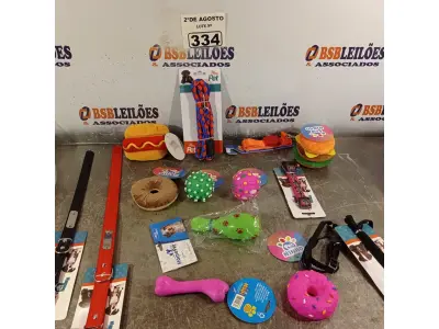 LOTE 334 - 01 LOTE COM VÁRIOS BRINQUEDOS PARA PET. (NOVO) (NO ESTADO) ATENÇÃO! FAZER A VISITAÇÃO ANTES DE ARREMATAR, NÃO SABEMOS SE FUNCIONA. LEILÃO NÃO TEM GARANTIA E NEM DEVOLUÇÃO, SUJEITO A POSSÍVEIS AVARIAS VISÍVEIS/OCULTAS E/OU AUSÊNCIA DE COMPONENTES.