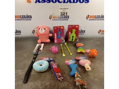 LOTE 321 - 01 LOTE COM VÁRIOS BRINQUEDOS PARA PET. (NOVO) (NO ESTADO) ATENÇÃO! FAZER A VISITAÇÃO ANTES DE ARREMATAR, NÃO SABEMOS SE FUNCIONA. LEILÃO NÃO TEM GARANTIA E NEM DEVOLUÇÃO, SUJEITO A POSSÍVEIS AVARIAS VISÍVEIS/OCULTAS E/OU AUSÊNCIA DE COMPONENTES.