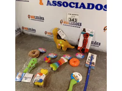 LOTE 343 - 01 LOTE COM VÁRIOS BRINQUEDOS PARA PET. (NOVO) (NO ESTADO) ATENÇÃO! FAZER A VISITAÇÃO ANTES DE ARREMATAR, NÃO SABEMOS SE FUNCIONA. LEILÃO NÃO TEM GARANTIA E NEM DEVOLUÇÃO, SUJEITO A POSSÍVEIS AVARIAS VISÍVEIS/OCULTAS E/OU AUSÊNCIA DE COMPONENTES.