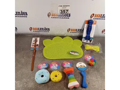 LOTE 357 - 01 LOTE COM VÁRIOS BRINQUEDOS PARA PET. (NOVO) (NO ESTADO) ATENÇÃO! FAZER A VISITAÇÃO ANTES DE ARREMATAR, NÃO SABEMOS SE FUNCIONA. LEILÃO NÃO TEM GARANTIA E NEM DEVOLUÇÃO, SUJEITO A POSSÍVEIS AVARIAS VISÍVEIS/OCULTAS E/OU AUSÊNCIA DE COMPONENTES.