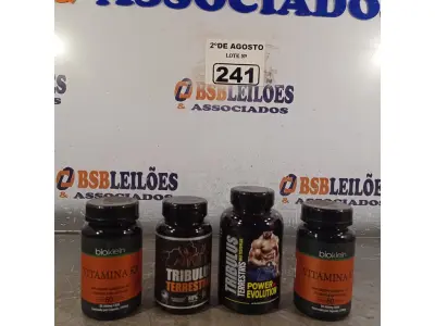 LOTE 241 - 01 LOTE COM 04 SUPLEMENTOS SENDO 02 DA MARCA BIOKLEIN. (NOVO) (NO ESTADO) ATENÇÃO! FAZER A VISITAÇÃO ANTES DE ARREMATAR, NÃO SABEMOS SE FUNCIONA. LEILÃO NÃO TEM GARANTIA E NEM DEVOLUÇÃO, SUJEITO A POSSÍVEIS AVARIAS VISÍVEIS/OCULTAS E/OU AUSÊNCIA DE COMPONENTES.
