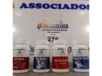 LOTE 278 - 04 SUPLEMENTOS FLORA REAL. (NOVO) (NO ESTADO) ATENÇÃO! FAZER A VISITAÇÃO ANTES DE ARREMATAR, NÃO SABEMOS SE FUNCIONA. LEILÃO NÃO TEM GARANTIA E NEM DEVOLUÇÃO, SUJEITO A POSSÍVEIS AVARIAS VISÍVEIS/OCULTAS E/OU AUSÊNCIA DE COMPONENTES.