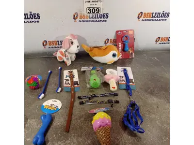 LOTE 309 - 01 LOTE COM VÁRIOS BRINQUEDOS PARA PET. (NOVO) (NO ESTADO) ATENÇÃO! FAZER A VISITAÇÃO ANTES DE ARREMATAR, NÃO SABEMOS SE FUNCIONA. LEILÃO NÃO TEM GARANTIA E NEM DEVOLUÇÃO, SUJEITO A POSSÍVEIS AVARIAS VISÍVEIS/OCULTAS E/OU AUSÊNCIA DE COMPONENTES.