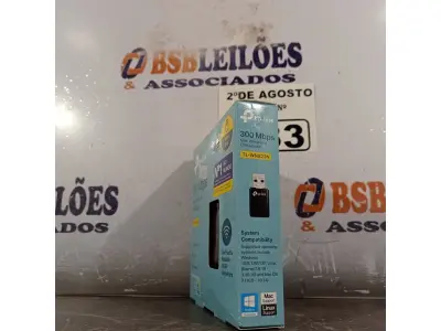 LOTE 183 - 01 TPLINK 300MBPS. (NOVO) (NO ESTADO) ATENÇÃO! FAZER A VISITAÇÃO ANTES DE ARREMATAR, NÃO SABEMOS SE FUNCIONA. LEILÃO NÃO TEM GARANTIA E NEM DEVOLUÇÃO, SUJEITO A POSSÍVEIS AVARIAS VISÍVEIS/OCULTAS E/OU AUSÊNCIA DE COMPONENTES.